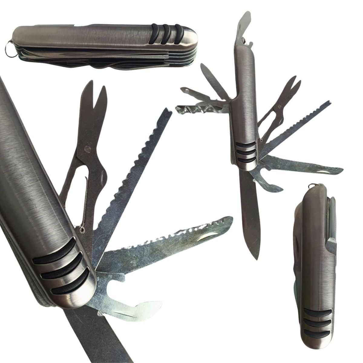 Kit Cantil Preto Inox Com Canivete Multifuncional Kit Cantil Preto Inox Com Canivete Multifuncional